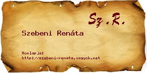 Szebeni Renáta névjegykártya